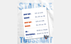 STAGE DE TOUSSAINT U11-U13-U15-U18